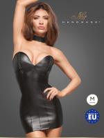 Noir Handmade Powerwetlook minidress - эротическое мини-платье с чашками из эко-кожи, М (чёрный)