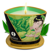 Shunga Massage Candle - Ароматизированная свечка для массажа, 170 мл  (зелёный чай)