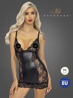 Noir Handmade Short powerwetlook dress - эротическое мини-платье с кружевом, M (чёрный)