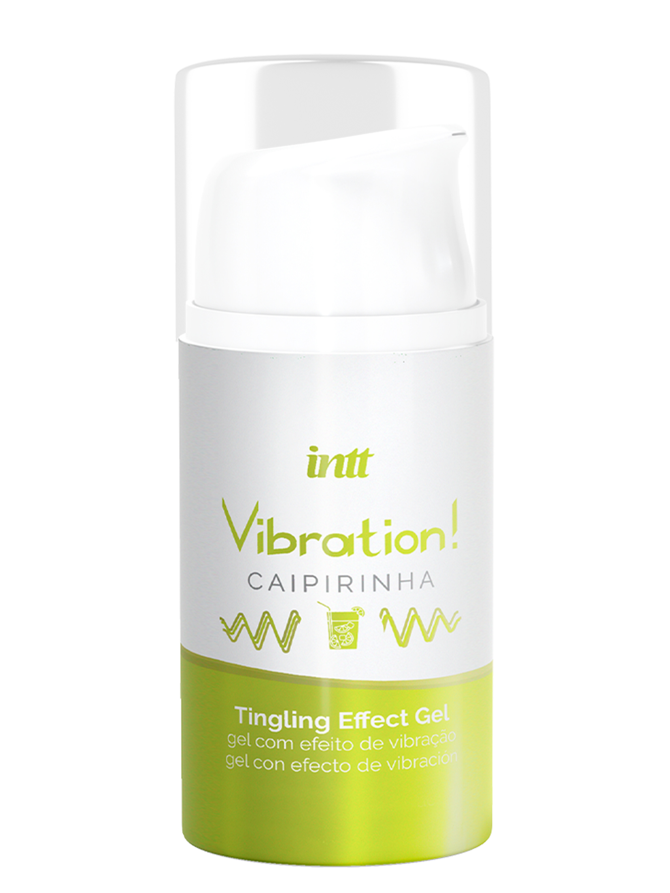 Intt Caipirinha Vibration - Жидкий интимный гель с эффектом вибрации Лайм, 15 мл