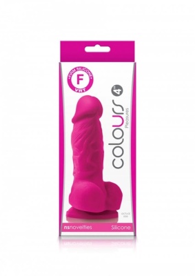 NS Novelties - Colours Pleasures 4 Dildo - яркий фаллоимитатор на присоске, 15х3.3 см (розовый)