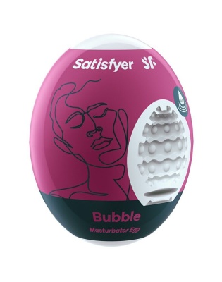 Satisfyer Egg Single Bubble - Инновационный влажный мастурбатор-яйцо, 7х5.5 см