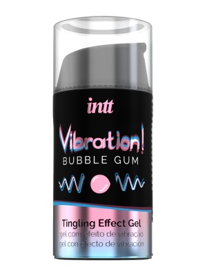 Intt Vibration Bubble Gum - Жидкий интимный гель с эффектом вибрации Жевательная резинка, 15 мл