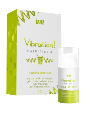 Intt Caipirinha Vibration - Жидкий интимный гель с эффектом вибрации Лайм, 15 мл
