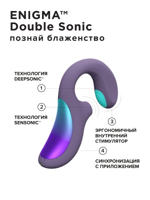 Lelo Enigma Double Sonic - вакуумный смарт стимулятор с вибрацией, 14 см