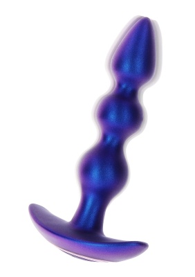 Toy Joy The Bold Beaded Vibr Anal Plug - анальная виброёлочка с дистанционным управлением, 16х3.7 см (синий)