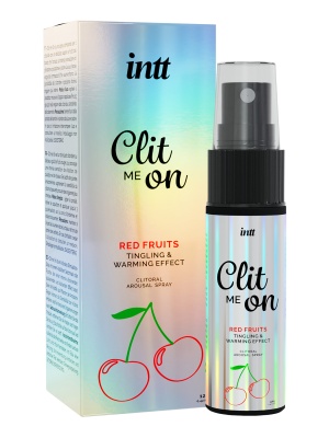 Intt Clit Me On Red Fruits - Согревающий жидкий вибратор для клитора с вкусом вишни, 12 мл