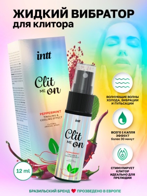 Intt Clit Me On Peppermint - Охлаждающий жидкий вибратор для клитора с мятным вкусом, 12 мл