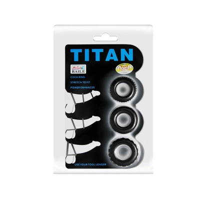 Набор эрекционных колец Titan Baile (чёрный) 