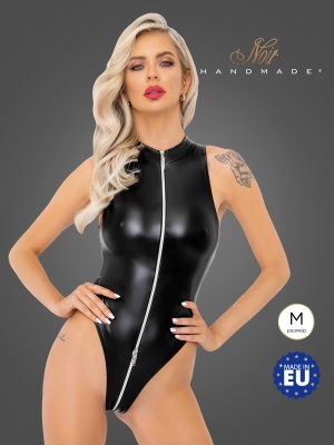Noir Handmade Powerwetlook bodysuit - эротическое боди с молнией, M (чёрный)