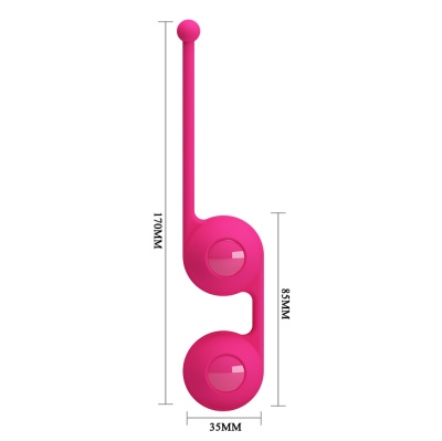 Kegel Tighten Up III Pretty Love Baile - Шарики вагинальные на плотной силиконовой сцепке из коллекции, 3.5 см (розовый)