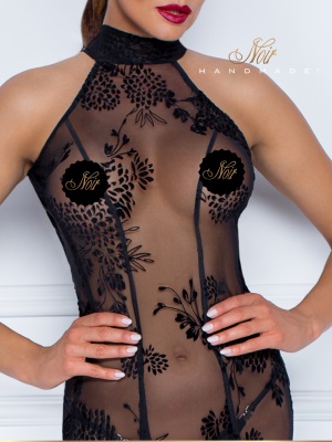 Noir Handmade Long tulle dress - Длинное эротическое платье из кружева, L (чёрный)