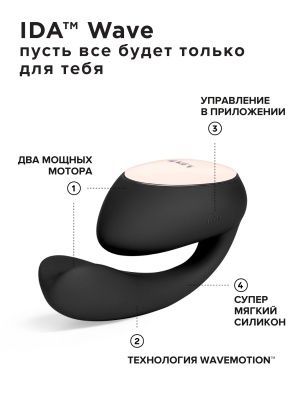 Lelo - Ida Wave Black - Вибромассажер с управлением через приложение, 9.3 см (чёрный) 