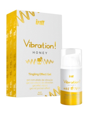 Intt Honey Vibration - Жидкий интимный гель с эффектом вибрации Мёд, 15 мл