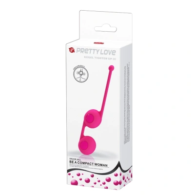 Kegel Tighten Up III Pretty Love Baile - Шарики вагинальные на плотной силиконовой сцепке из коллекции, 3.5 см (розовый)