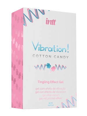 Intt vibration Cotton candy - Жидкий интимный гель с эффектом вибрации Сахарная вата, 15 мл