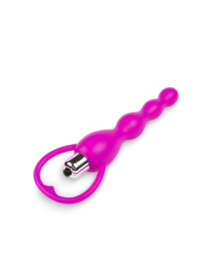 Браззерс - Анальная цепочка с вибрацией, 14х3.5 см (розовая)