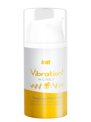 Intt Honey Vibration - Жидкий интимный гель с эффектом вибрации Мёд, 15 мл
