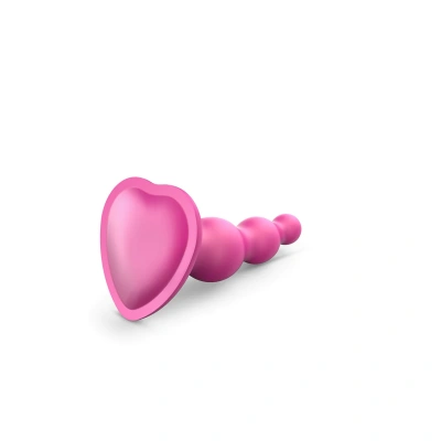 Strap-On-Me Dildo Plug Beads Framboise Metallic L - Фаллоимитатор, 14,8 см (розовый)