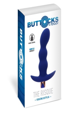 Toy Joy The Risque Buttplug - анальный вибростимулятор с дистанционным управлением, 14.5х3 см (синий)
