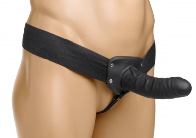 Erection Assist - полый страпон, 15.2 см (черный)