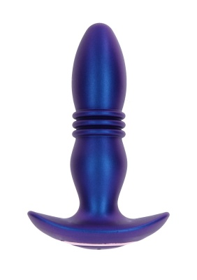 Toy Joy The Tough Thrusting Vibr Plug - анальная вибропробка с толчками и дистанционным управлением, 14.5х4 см (синий)