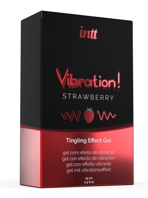 Intt Vibration Strawberry - Жидкий интимный гель с эффектом вибрации Клубника, 15 мл