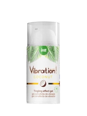 Intt Vibration Coconut - Веганский жидкий интимный гель с эффектом вибрации Кокос, 15 мл
