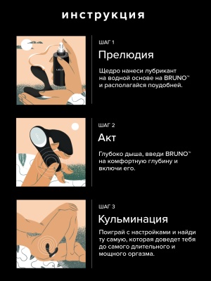 Lelo Bruno - Массажер простаты, 10 см (чёрный) 