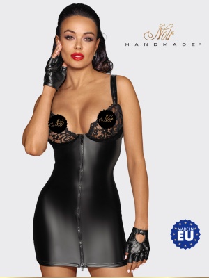 Noir Handmade - Мини-платье с кружевной грудью и двусторонней молнией, M (черный)