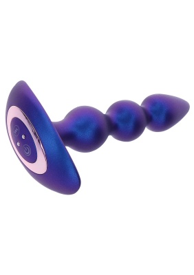 Toy Joy The Bold Beaded Vibr Anal Plug - анальная виброёлочка с дистанционным управлением, 16х3.7 см (синий)