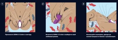 NEW! ЗLelo Sona 2 Cruise - вуковой массажер клитора, 11.5 см (чёрный)