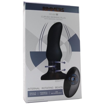 Rimmers Model M Curved Rimming Plug with Remote - Массажер простаты с эффектом римминга, 15х4 см 