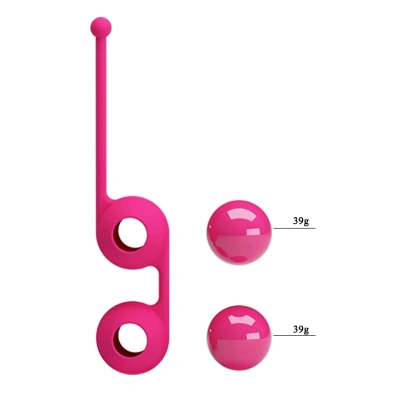 Kegel Tighten Up III Pretty Love Baile - Шарики вагинальные на плотной силиконовой сцепке из коллекции, 3.5 см (розовый)