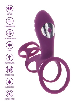 Toy Joy Halo Halo C-Ring Sleeve - эрекционная вибронасадка с дистанционным управлением, 6.2х5 см (фиолетовый)