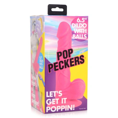 Pop Peckers - реалистичный фаллоимитатор на присоске, 19х3.8 см
