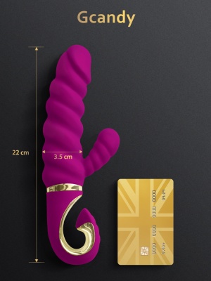 Вибратор-кролик с витым стволом GCandy, 22х4.5 см