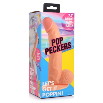 Pop Peckers - реалистичный фаллоимитатор на присоске, 21.5х4.5 см