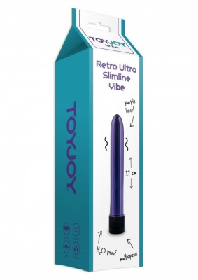 Toy Joy Retro Ultra Slimline Vibrator - Вибростимулятор, 17х3 см (фиолетовый)