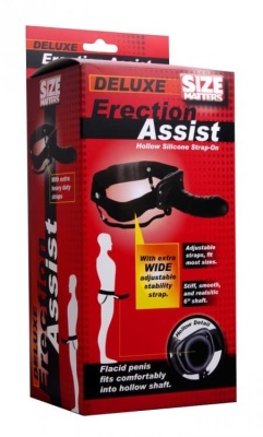 Erection Assist - полый страпон, 15.2 см (черный)
