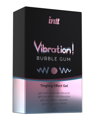 Intt Vibration Bubble Gum - Жидкий интимный гель с эффектом вибрации Жевательная резинка, 15 мл